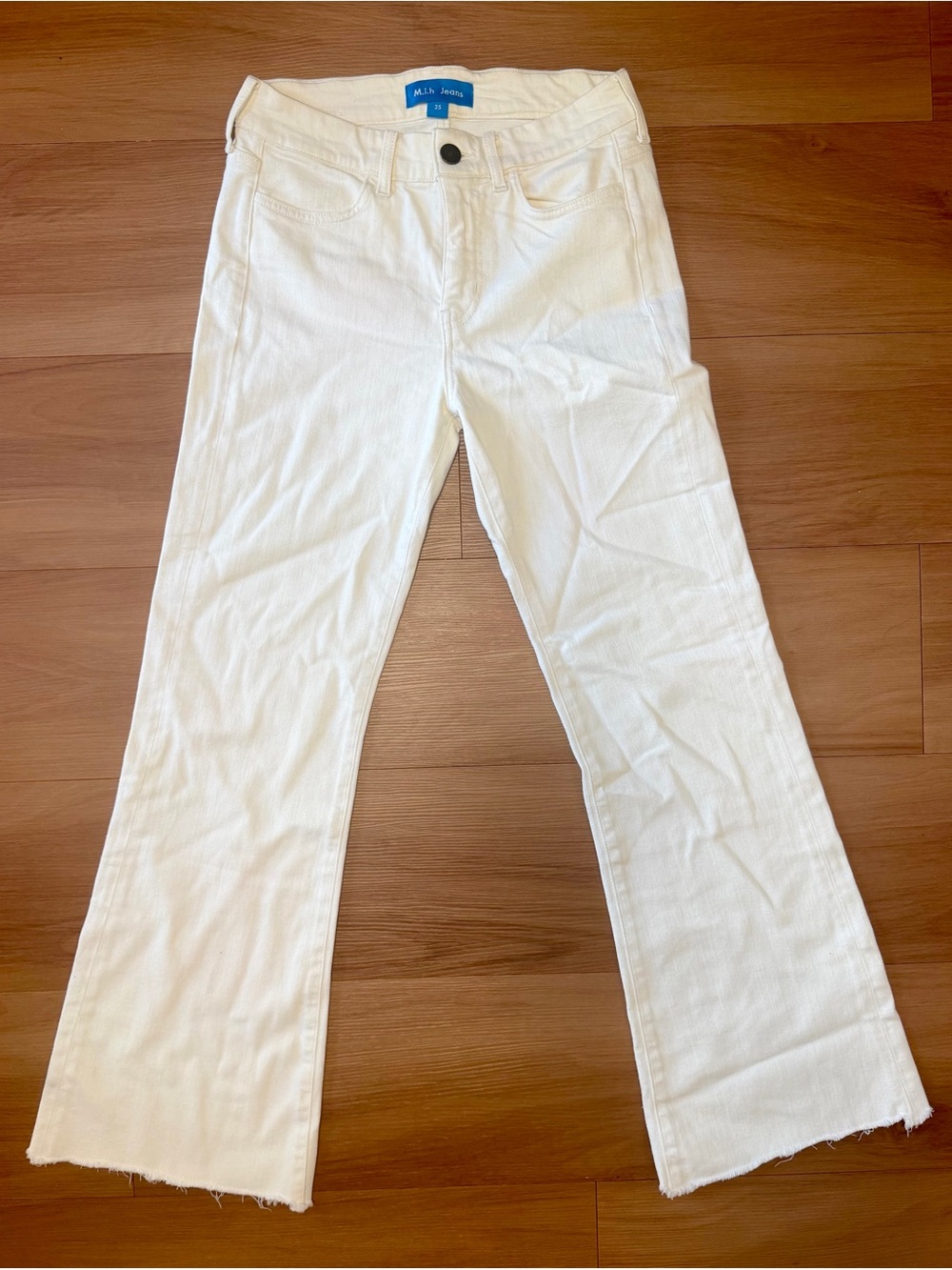 Off-White Men's Bootcut Jeans in Cream